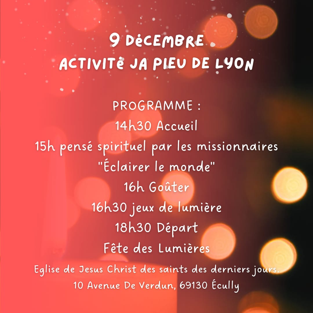 Activité fête des Lumières Pieu de Lyon