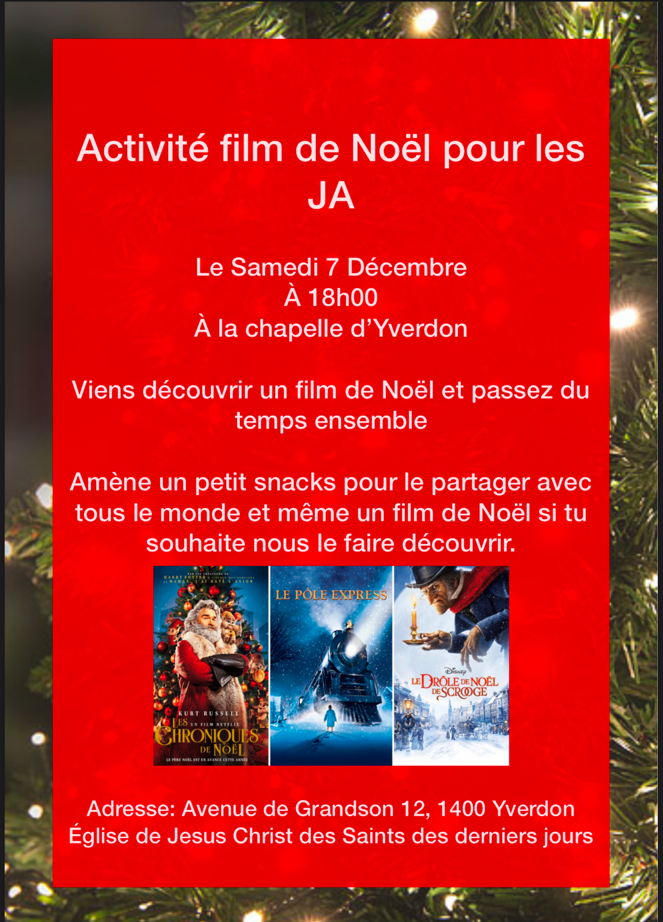 Soirée film de noël